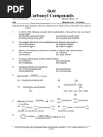 12A1 Carbonyl Compounds - Short Quiz With Hints No Key