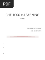 CHE 1000 e-LEARNING GASES LECTURE NOTES 2024