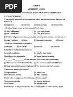 Worksheet of 6th-Grass Roots of Democracy Part-1 Governance