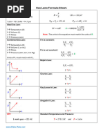 Gas Laws Formula Sheet