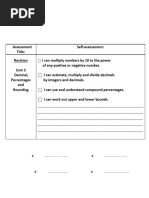 Unit 3 Decimals, Percentages and Rounding Checkpoint Revision Worksheet 1