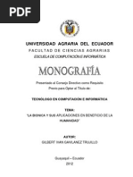 Monografia La Bionica y Sus Aplicaciones en Beneficio de La