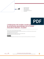 Limitaciones Del Modelo Constructivista en La Enseñanza-Aprendizaje de La Unidad Educativa Salcedo, Ecuador