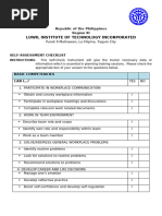 Self-Assessment Checklist 1