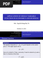 (Slides) Chapter 2. Applications of Single Variable Function in Economics and Business