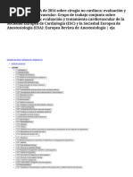 Directrices ESC - ESA de 2014 Sobre Cirugía No Cardíaca - Cardiovascul... - Revista Europea de Anestesiología - Eja