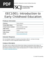 EEC1001: Introduction To Early Childhood Education: Professor Information