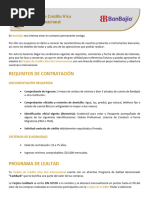 Folleto Explicativo Tarjeta de Credito Oro