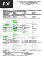 1. Đề thi thử bám sát cấu trúc đề minh họa TN THPT 2024 - Môn Tiếng Anh - Đề 1 - File word có lời giải