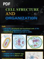 CELL STRUCTURE AND ORGANIZATION Notes