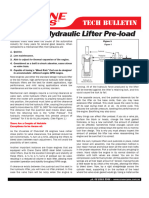 Adjusting Hydraulic: Lifter Pre-Load