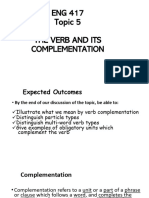 ENG417 Topic 5 The Verb and Its Complementation Class 17-18 2024