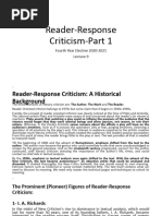 Lecture 9 Reader-Response Criticism