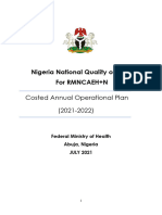 Nigeria National Quality of Care Costed AOP 2021 2021