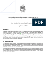 Las Topologías Usual y de Cajas Coinciden En: Resumen