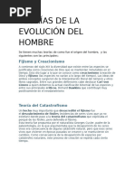 Teorías de La Evolución Del Hombre