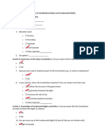 Questionnaire On Awareness of Constitutional Values and Fundamental Duties