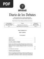 Diario de Los Debates: Asistencia Orden Del Día Acta de La Sesión Anterior 13 13 13