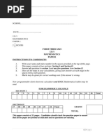 F3 Maths PP1 QS Endterm 3 Exams