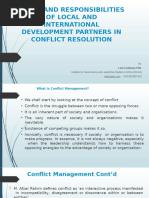 Roles and Responsibilities of Local and International Development Partners in Conflict Resolution