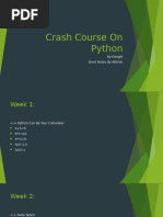 Crash Course On Python