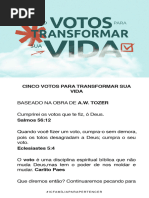 Esboço Cinco Votos para Transdormar Sua Vida 1