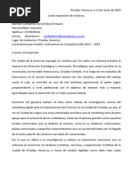 Carta Exposición de Motivos Curriculum Vitae