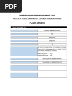 Plan de Estudios de Ciencias Administrativas