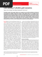 Cold Welding of Ultrathin Gold Nanowires