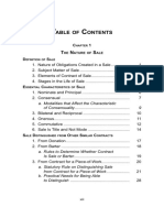 Law On Sales Table of Contents