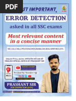 700 Most Important Error Detection Questions Asked in All SSC Exams Smart e Book by Prashant Sir