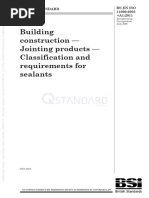 Building Construction - Jointing Products - Classification and Requirements For Sealants