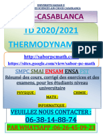 TD Thermodynamique Smai SMPC Fsac-Casablanca 20-21