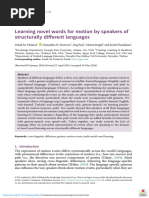 Learning Novel Words For Motion by Speakers of Structurally Different Languages