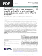 Bioethanol From Wheat Straw Hydrolysate Solubility