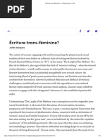 JACQUES, Juliet, Écriture Trans-Féminine