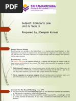 JD - Company Law - Topic 3 Kinds of Meeting