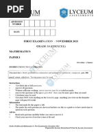 Grade 10 Edexcel Mathematics I