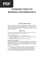 Introduction To Business Maths