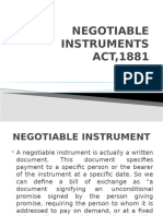 Module - 3 NEGOTIABLE INSTRUMENTS ACT, 1881