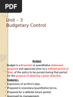 Unit - 3 Budgetary