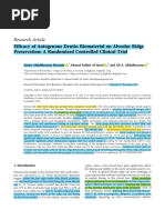 Efficacy of Autogenous Dentin Biomaterial On Alveolar Ridge Preservation