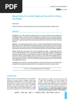 Maternal Factors For Low Birth Weight An