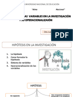 HIPÓTESIS Y VARIABLES - Dra. SITO