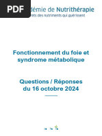 AC - NUTRI 10.2024 Fonctionnement Du Foie Et Syndrome Métabolique