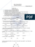 Model Exam I Class 10 Standard CBSE