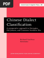 Chinese Dialect Classification A Comparative Approach To Harngjou, Old Jintarn, and Common Northern Wu by Richard VanNess Simmons