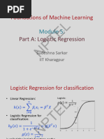 Foundations of Machine Learning: Part A: Logistic Regression