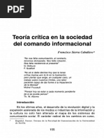 Teoría Crítica en La Sociedad Del Comando Informacional