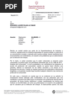 Edgardo Javier Palma Altamar: Superintendencia de Industria Y Comercio Rad: Fecha Dep: Eve: Tra: Folios Act